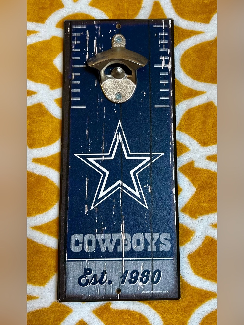 WinCraft Dallas Cowboys Est. 1960 NFL Wall Sign w/ Bottle Opener Blue/White
